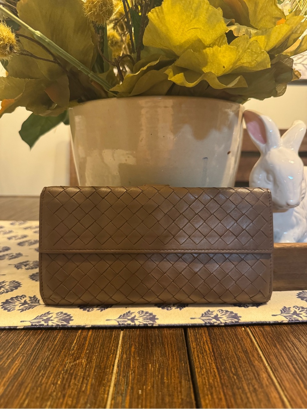 Bottega Veneta Taupe Intrecciato Leather Long Wallet - Picture 9 of 10